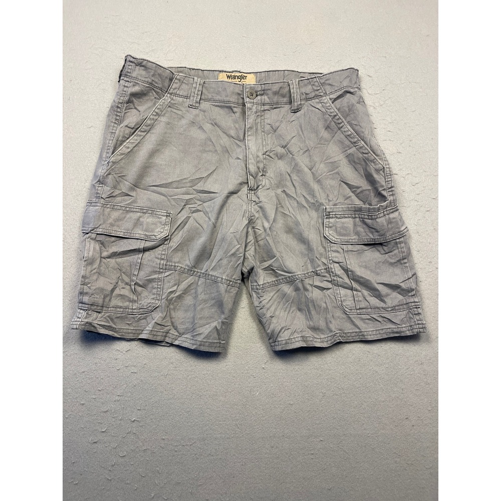 Wrangler Authentics Cargo Shorts Cotton Elastane Gray W36 Mens